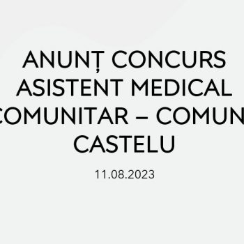 ANUNȚ ASISTENT MEDICAL COMUNITAR